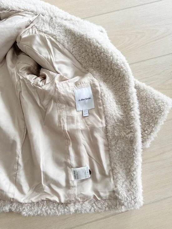 &Other Stories Wool-Blend Shearling-Fur Teddy Jacket Size Small - Picture 10 of 16